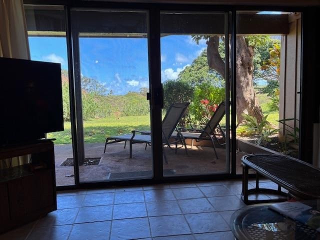 Living room looking out