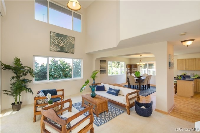 Beautiful open floor plan and high ceilings as you