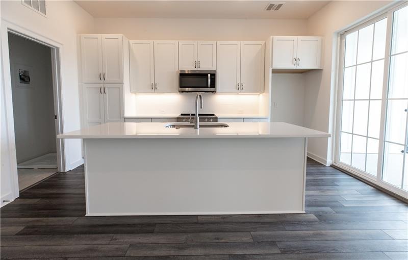 Large island for entertaining.