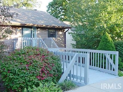 Newly painted decking to condo entrance.