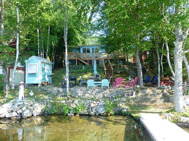 Exterior Front. View from lake.