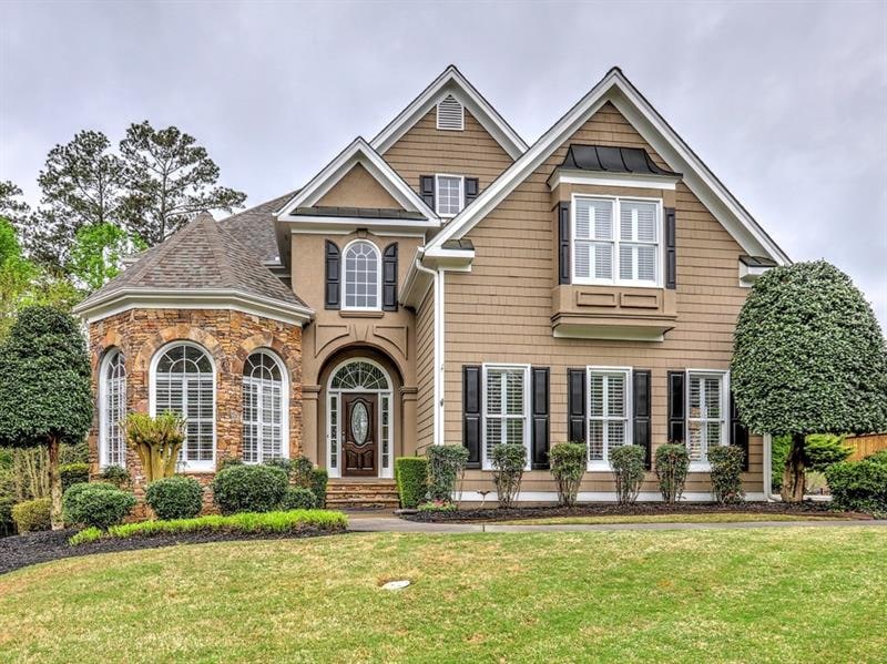Beautiful Stone and Cedar Shake Exterior.