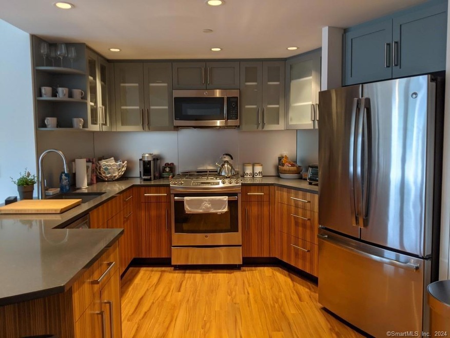 Prior tenant furnishings in the kitchen.