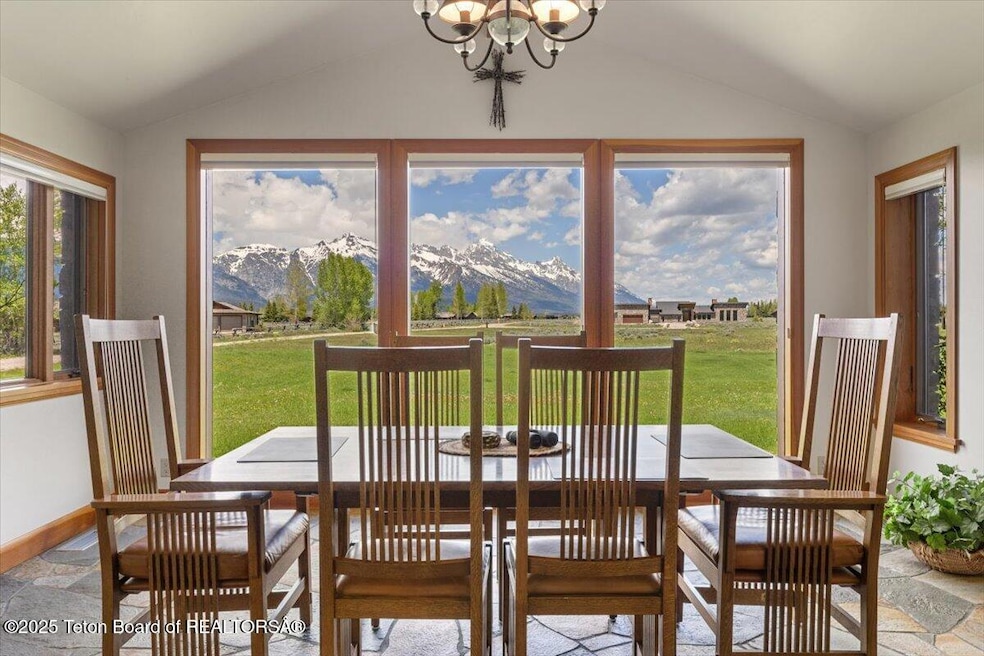 dining room with teton shot