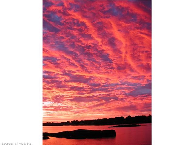View. Stunning sunset over Branford harbor