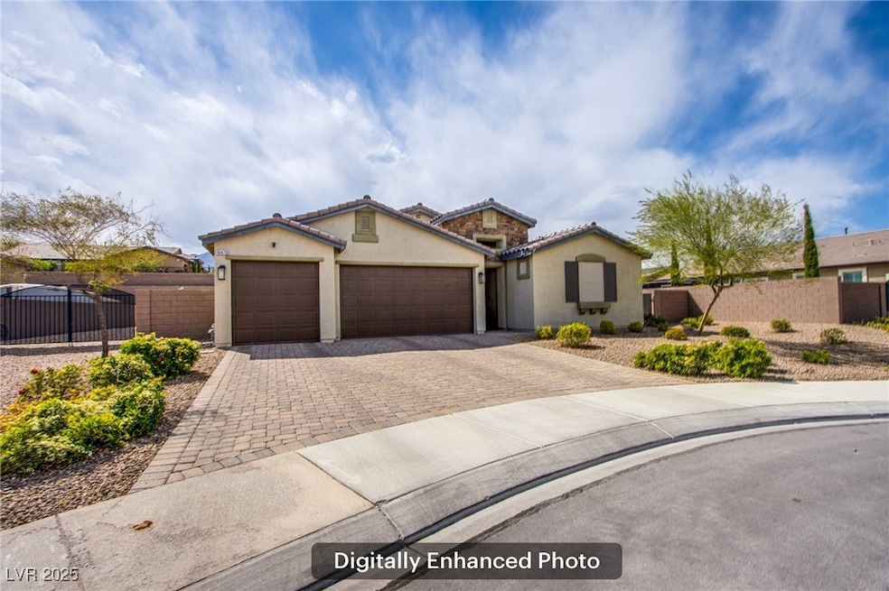 The home is gracefully situated at the end of a se