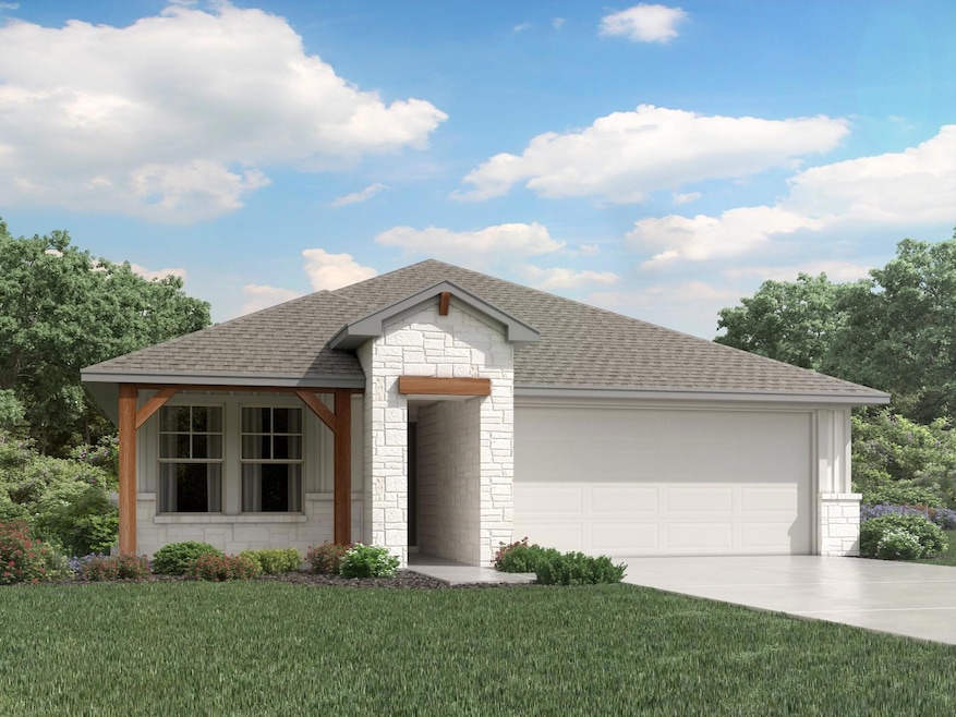 Single story home featuring roof with shingles, s