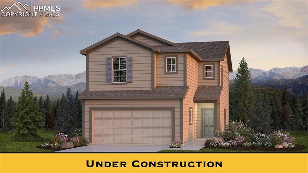 View of front of property with a mountain view, a 