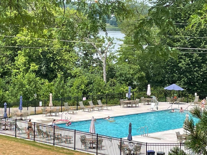 view of pool from balcony