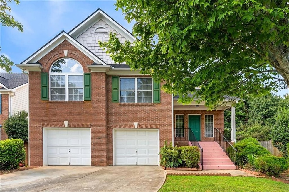 View of front of home with a garage