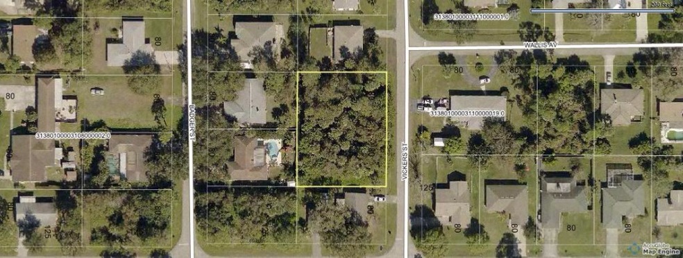 Property Appraisers aerial map - Lot outlined in Y