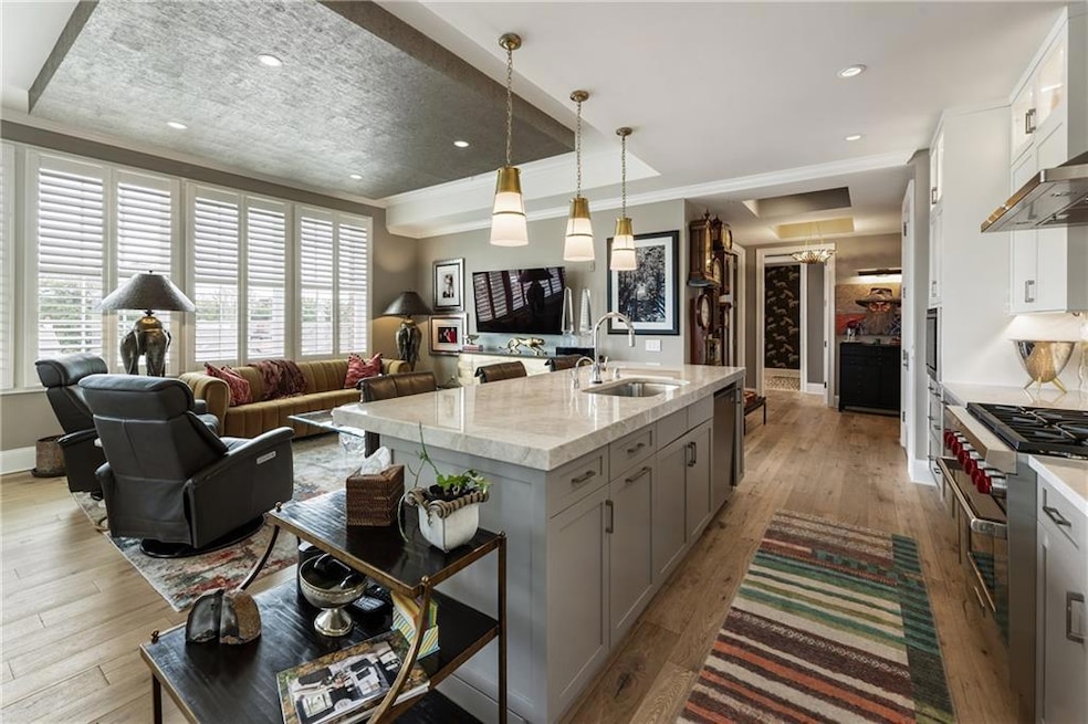 Kitchen featuring stainless steel appliances, gray