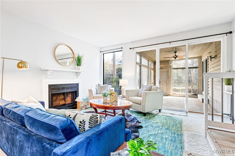 Living room featuring  fireplace and a healthy amo