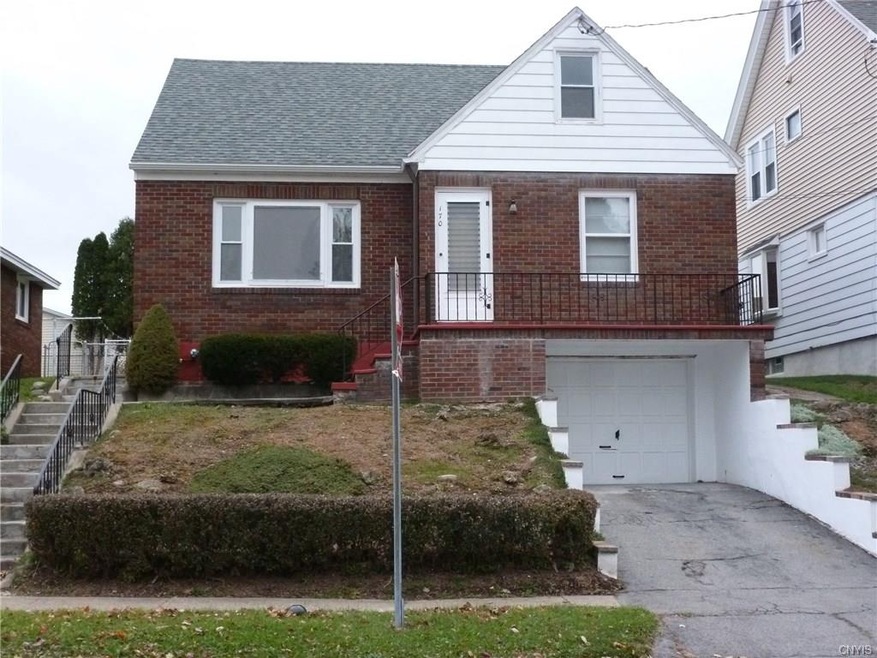 Front view. One car garage