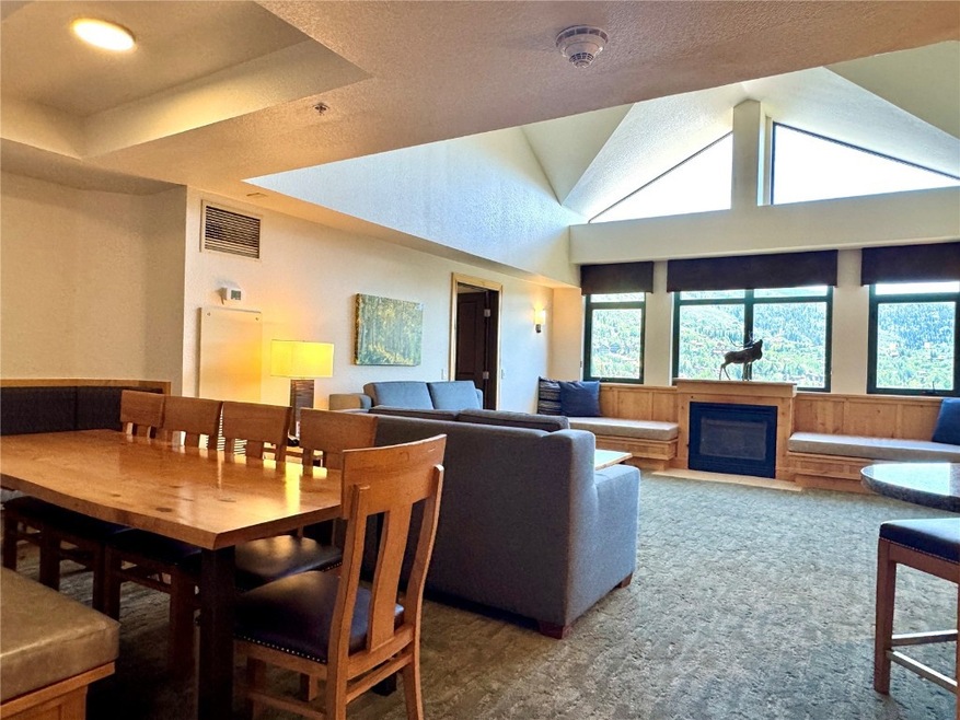 The great room has a wonderful, vaulted ceiling an