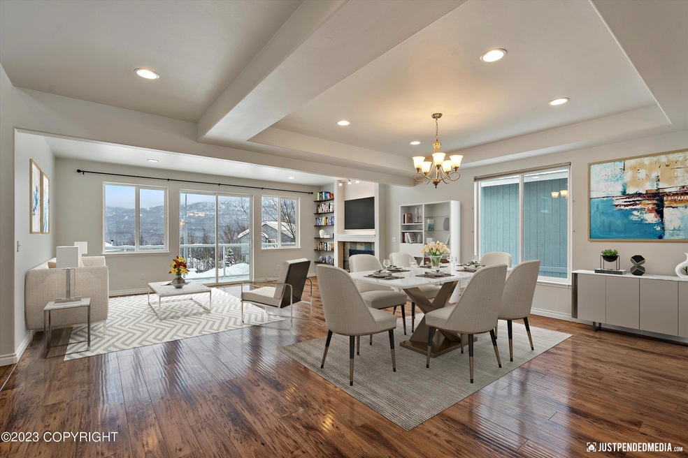 Open concept living and dining