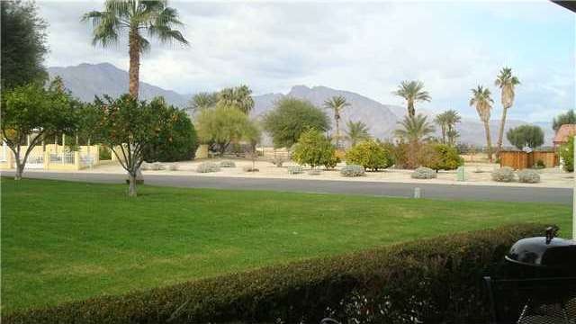 Serene and peaceful view of lush landscaping and t