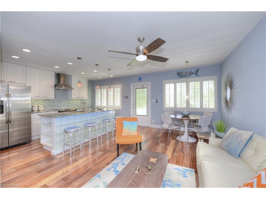 Open living room and kitchen