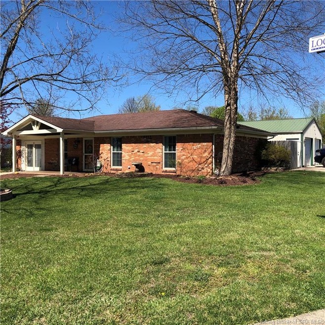 front view with garage view. Corner lot!