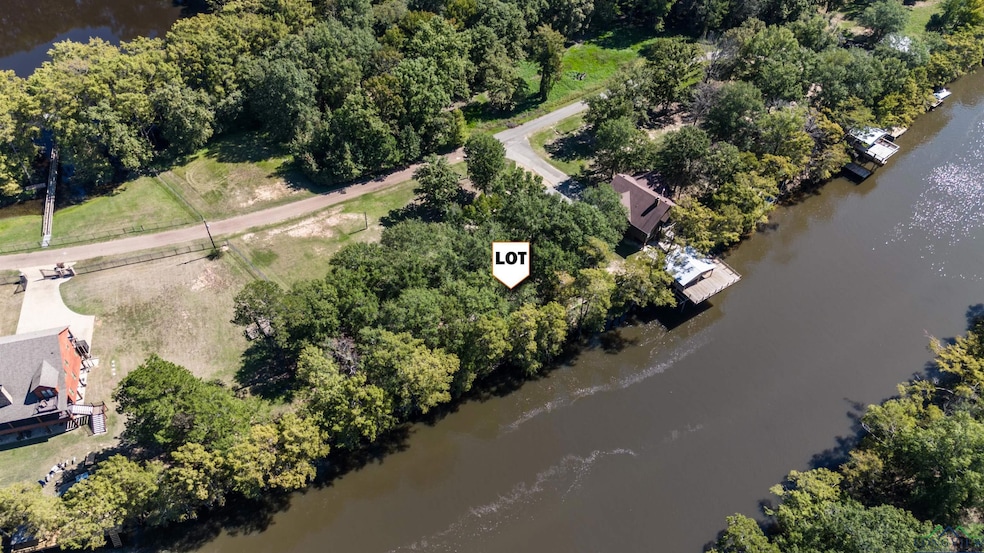 Aerial view of property's location with a nearby b