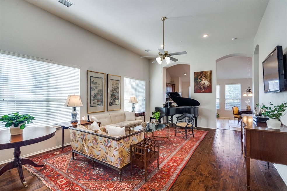 Living room with hardwood / wood-style flooring, c