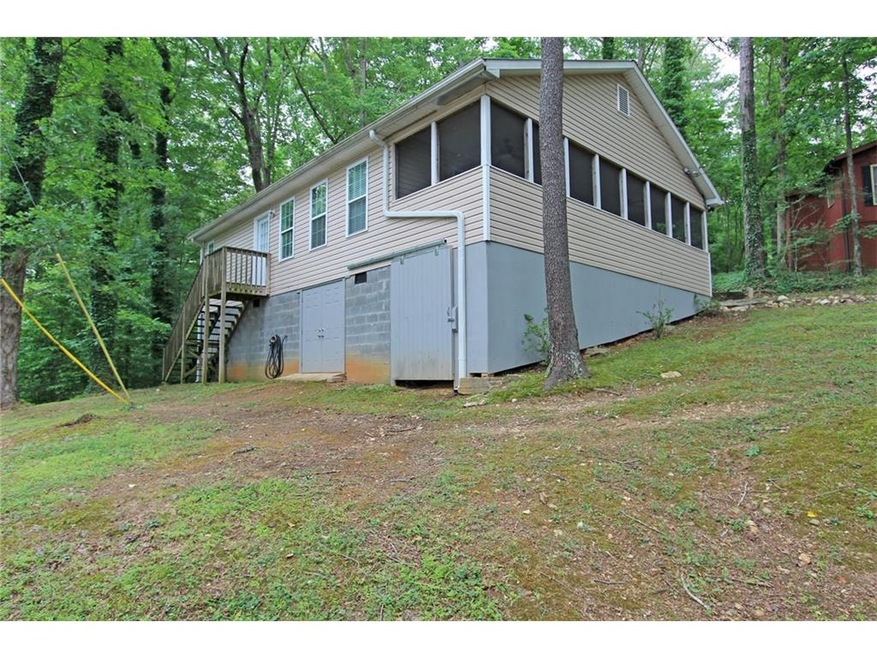 Back of Cabin, high crawl space for storage.