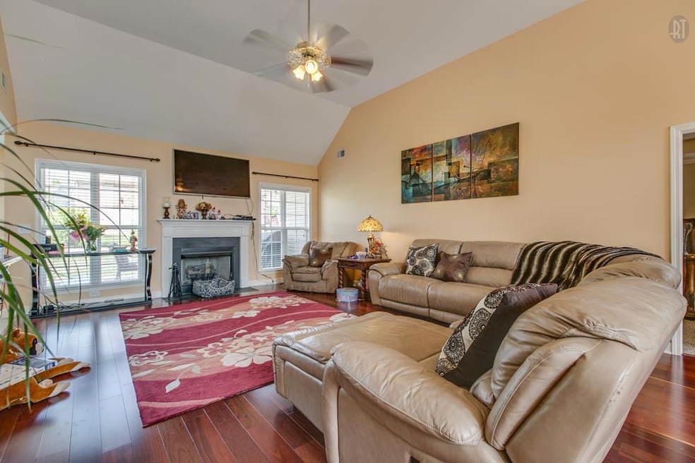 Cathedral ceiling in open living room 