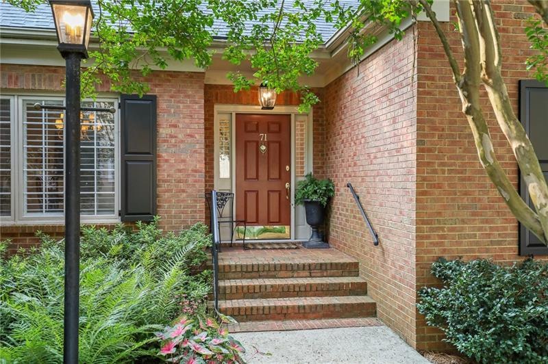 Front entry tucked away in a private spot