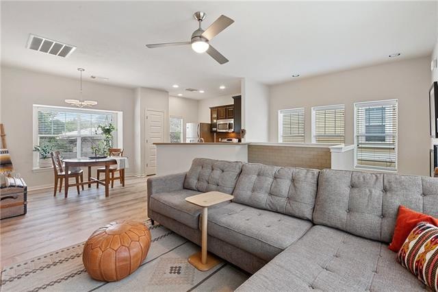 The open-concept floorplan is perfect for entertai
