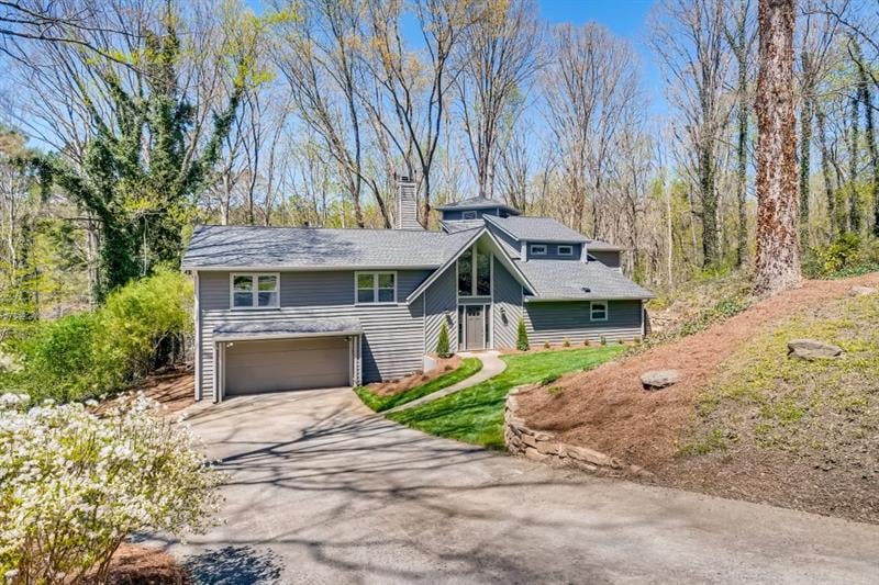 Beautifully renovated home sits on a one acre lot.