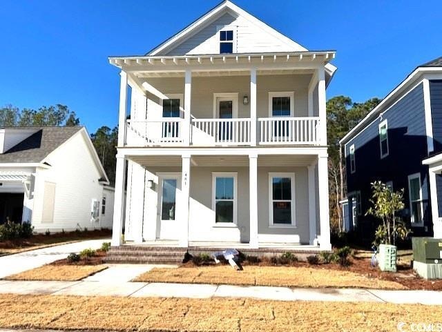 View of front of property featuring a porch and a 