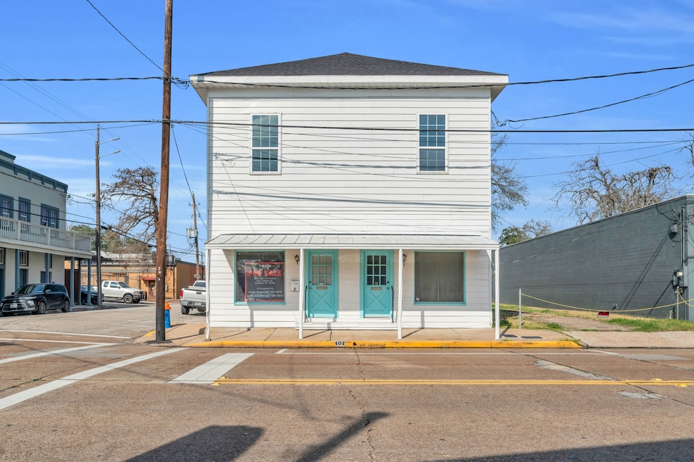 Front of building facing Main Street. Note two fro