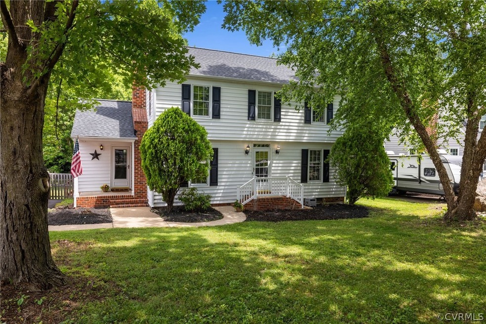 Colonial house with a front lawn