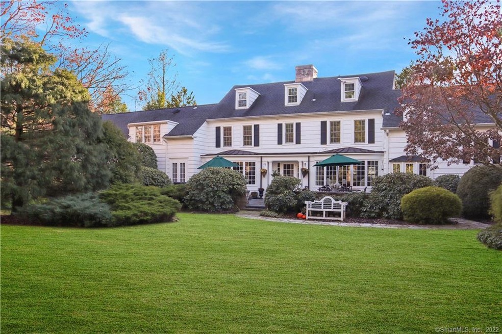 Beautiful rolling lawns with a view of the back of
