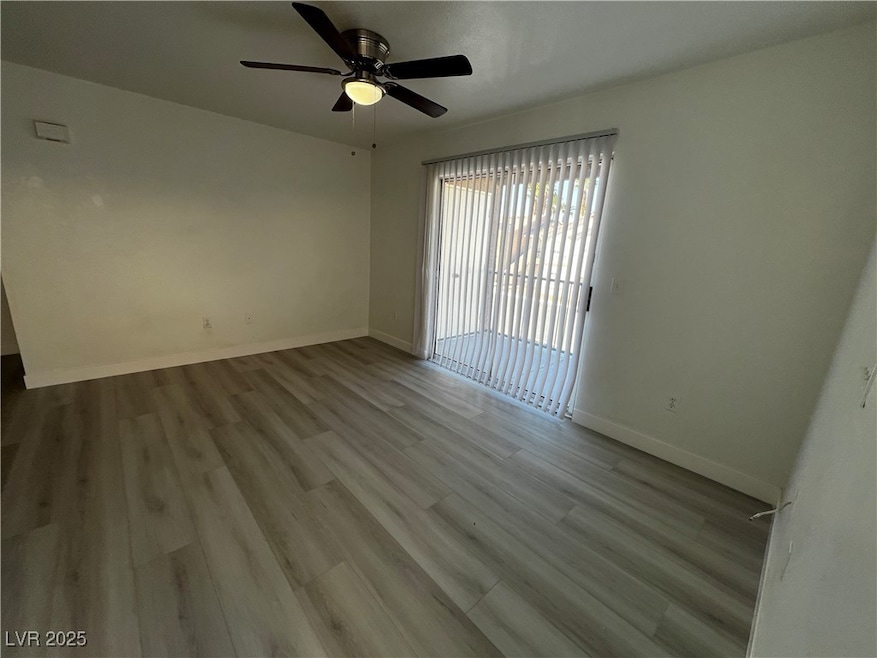 Spare room featuring light wood finished floors, a