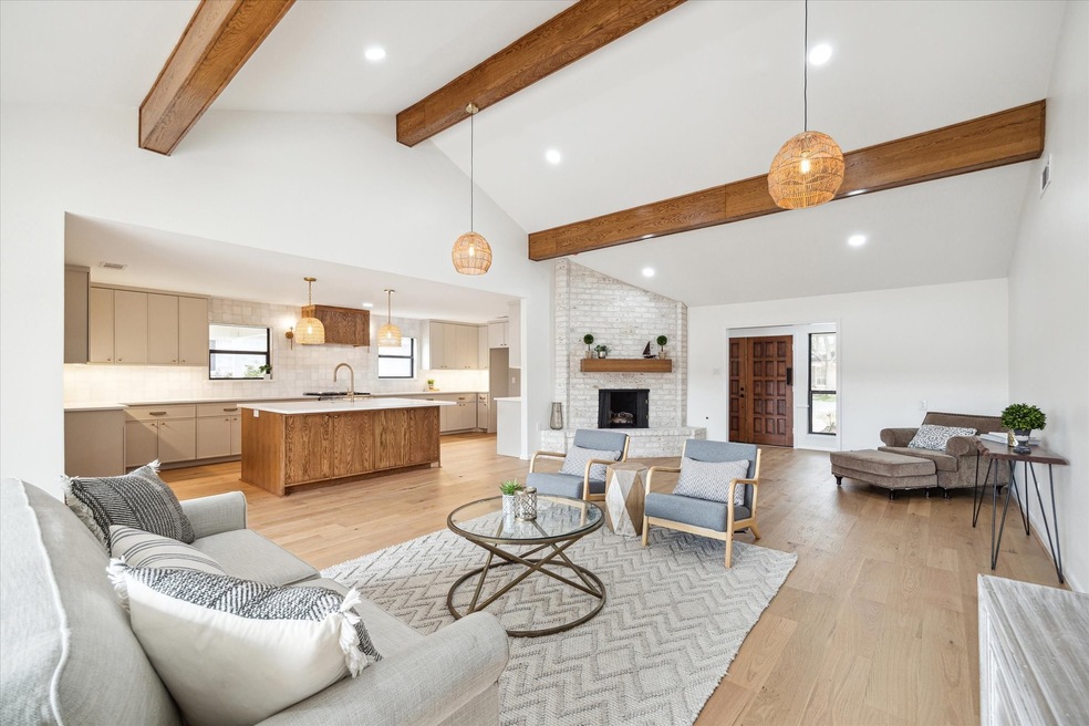 Spacious living/kitchen area with a seamless open