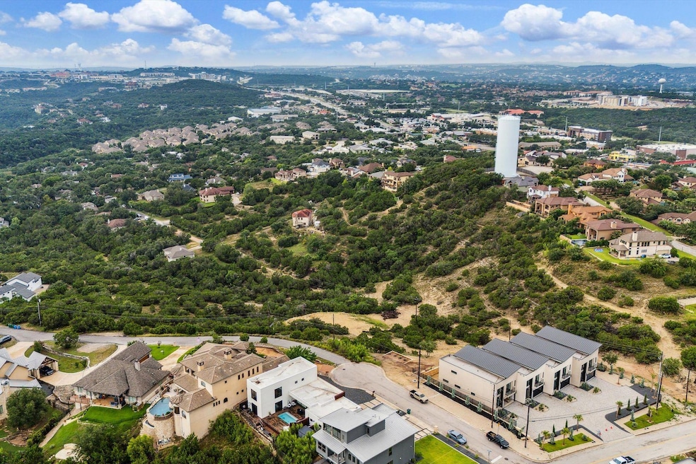 Aerial perspective of suburban area