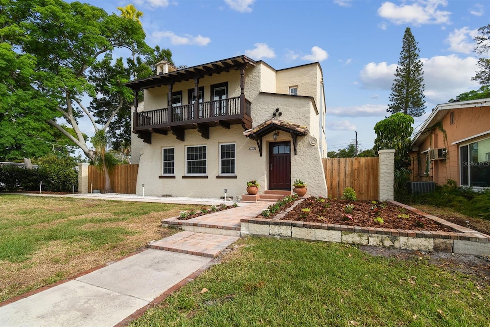 Two story Spanish/Mediterranean home, remodeled. Brick streets, in Gulfport.