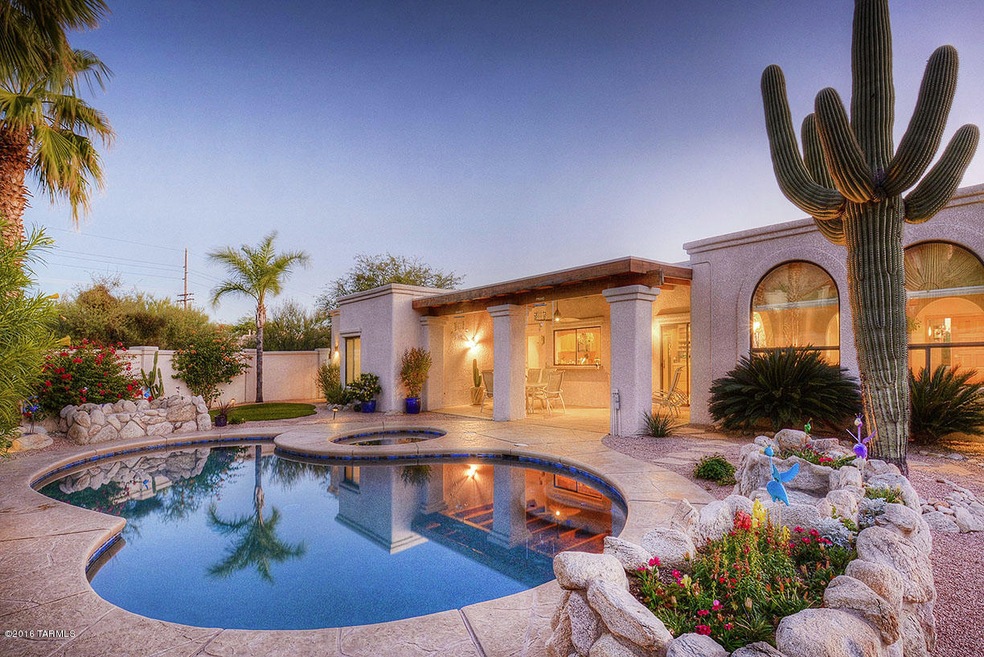 Back of House with Pool and Spa