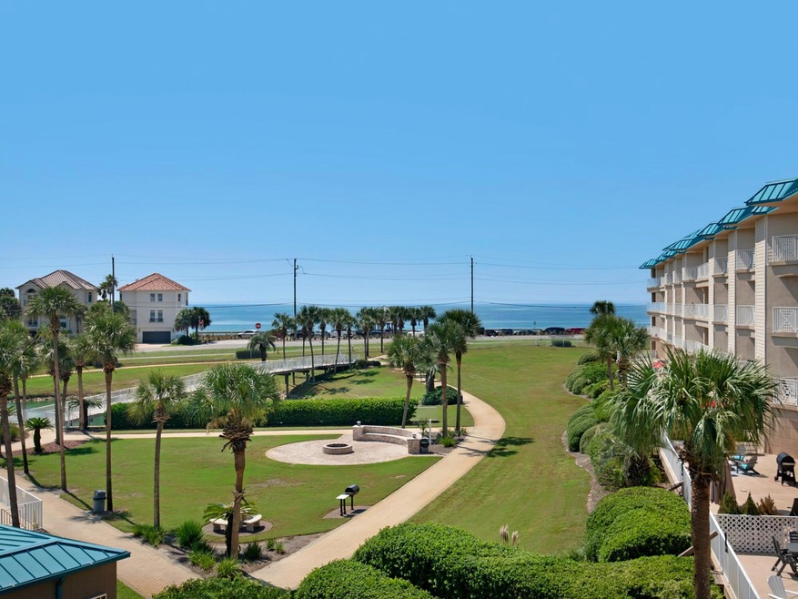 View from covered balcony