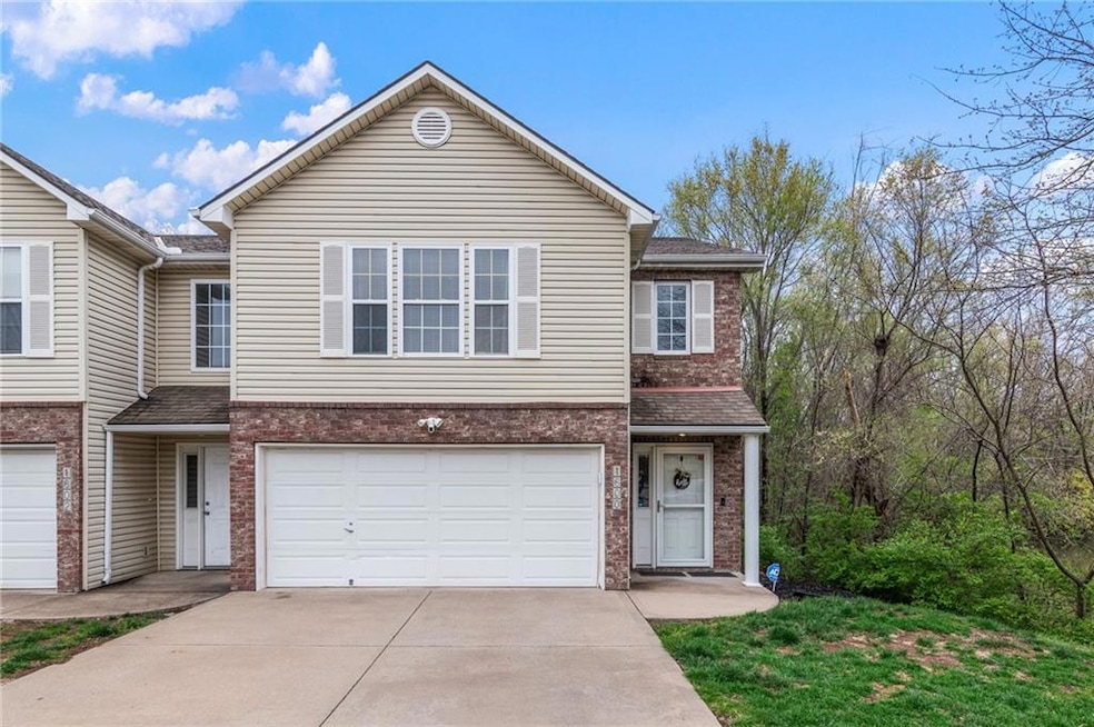 View of front of home with a garage