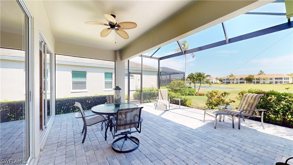 Large lanai with beautiful view of golf course  th