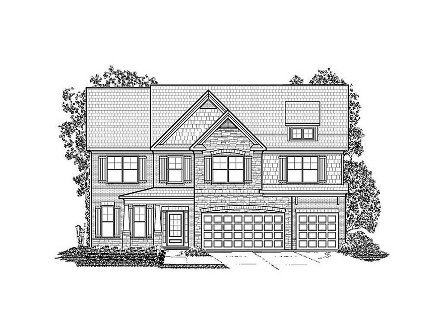 Exterior Front. Rendering of plan/elevation.
