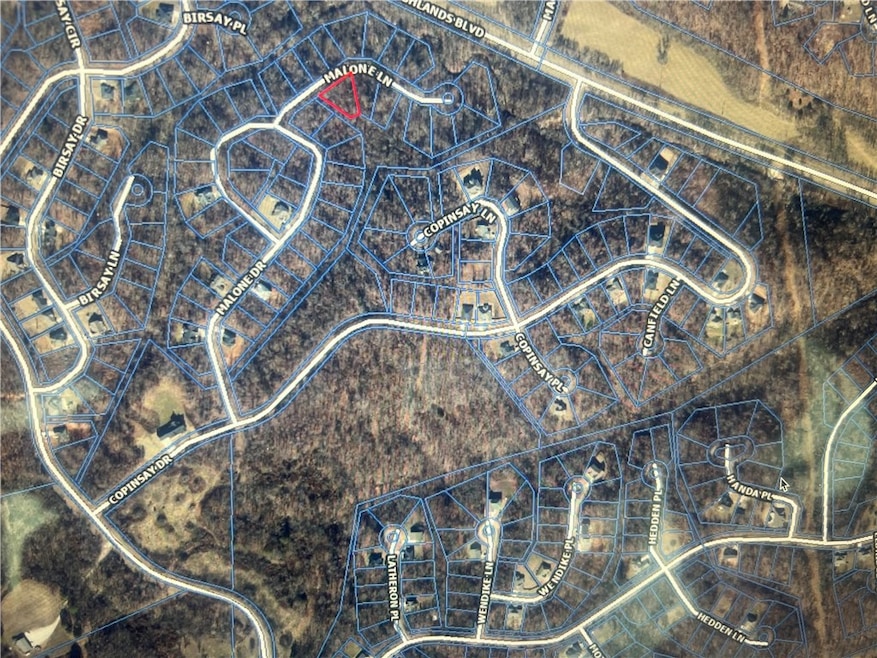Aerial map of property and surrounding area