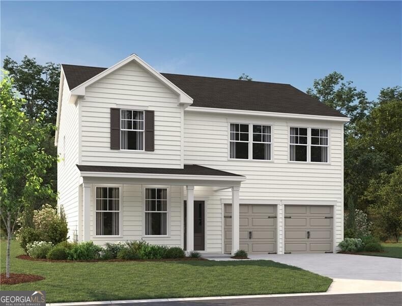Hardie Plank exterior with large driveway