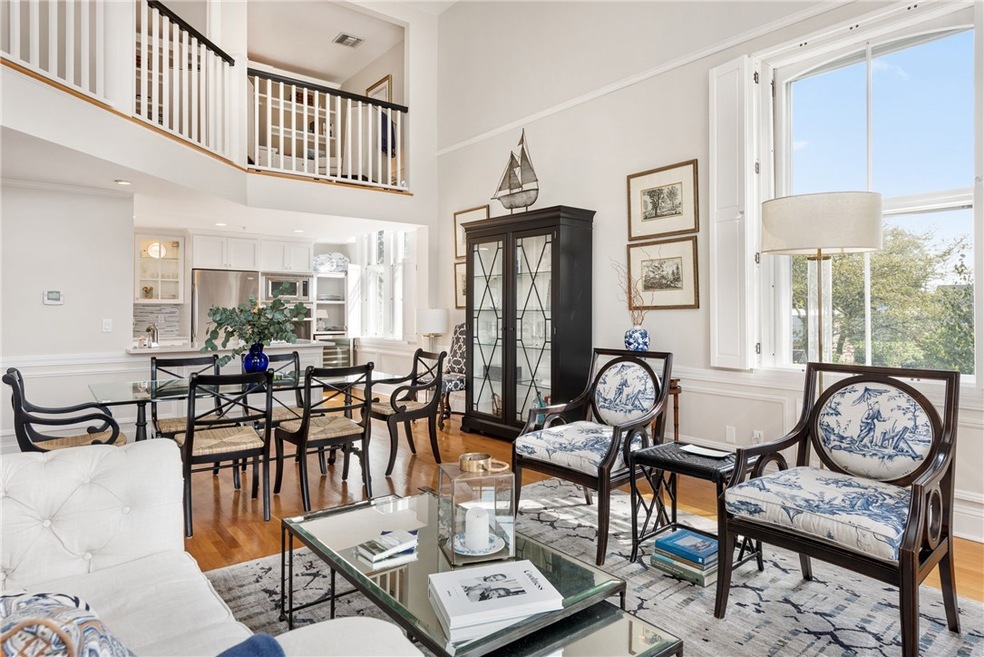 The great room benefits from south west exposure,