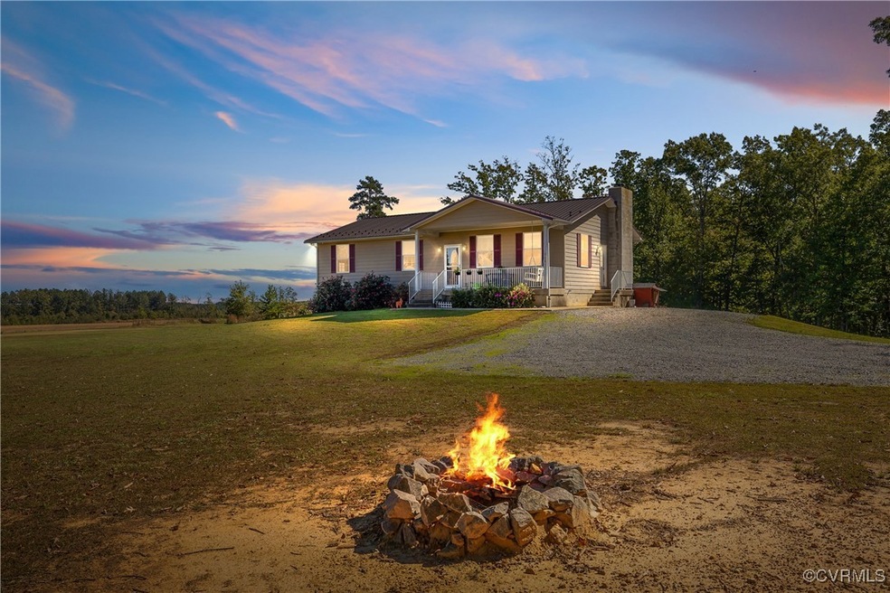Front of house with firepit
