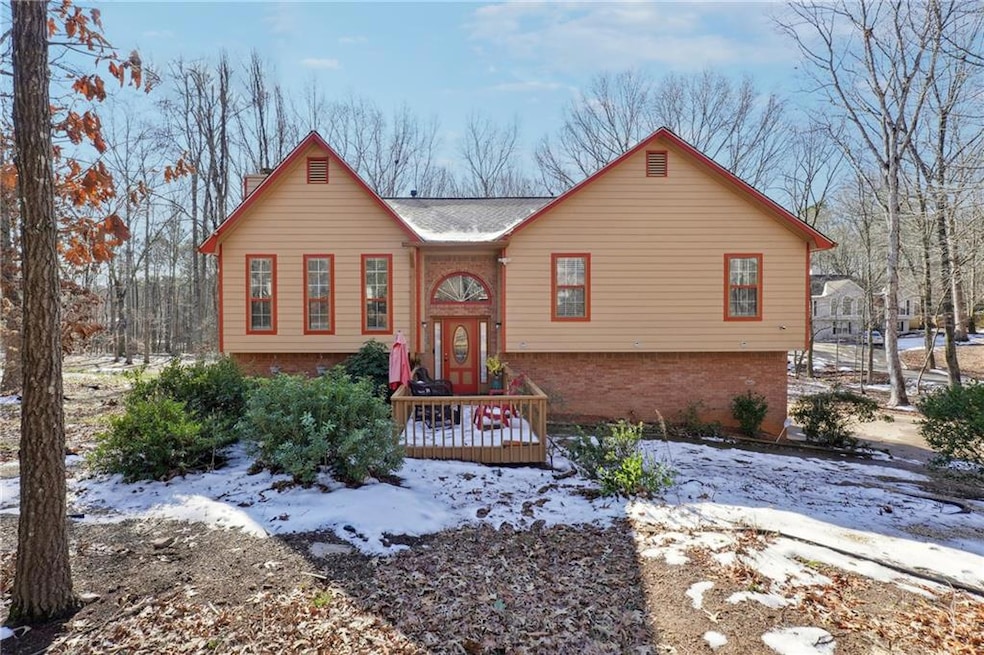 Bi-level home with brick siding