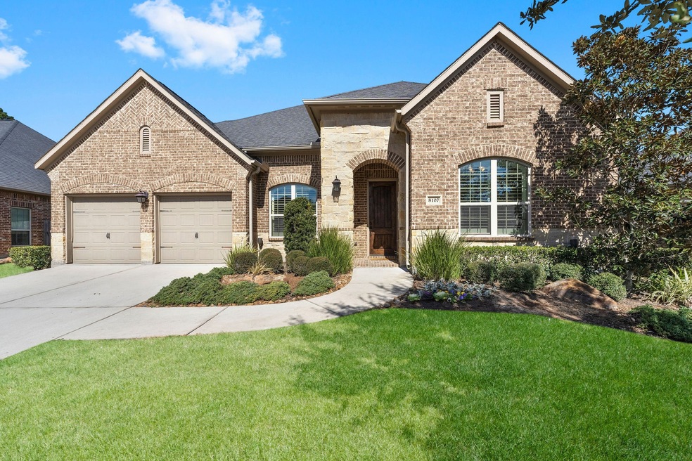 Lovely front elevation with stone accents.