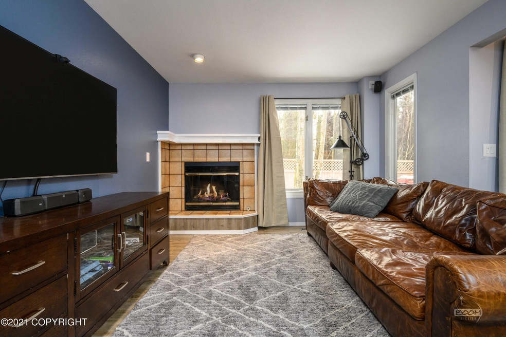Living space with fireplace